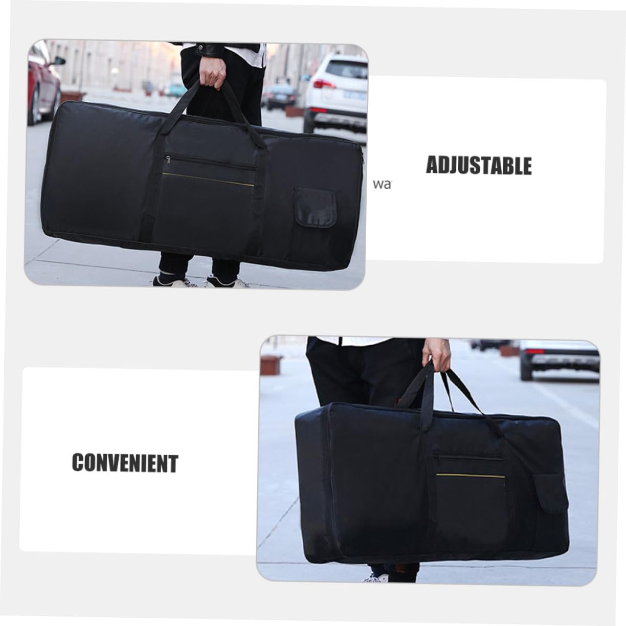 Toddmomy Borsa Tracolla Regolabile Porta Tastiera Elettronica 61 Tasti Oxford Elegante e Funzionale Nero per Viaggio