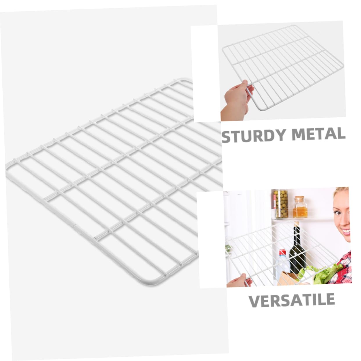 Mikinona Freezer Organizer aus Eisen mit Belüftetem Gitternetz Design Trennwand für Kühlschrankaufbewahrung zur Verlängerung der Frische in Gefrierschränken und Kühlvitrinen