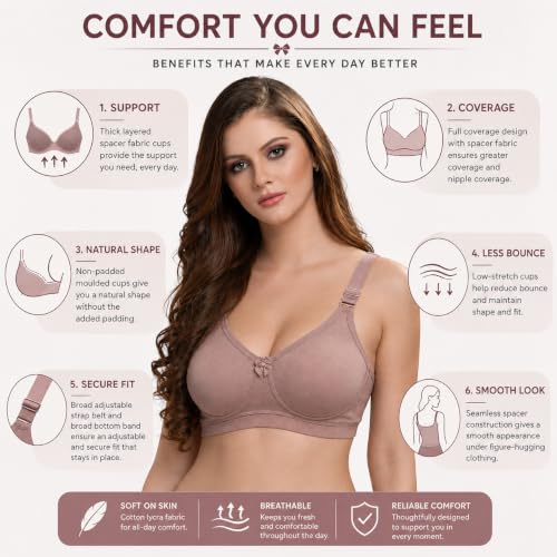 Image of LIBRA Full Coverage Inner Elastic Bra Lib-Bloom