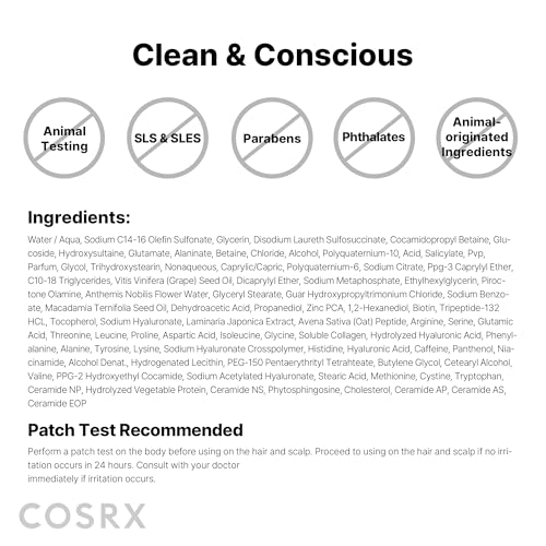 COSRX PEPTIDE 132 Hair Bonding Shampoo, Dandruff Scalp Care, 6.76 fl oz - image 9