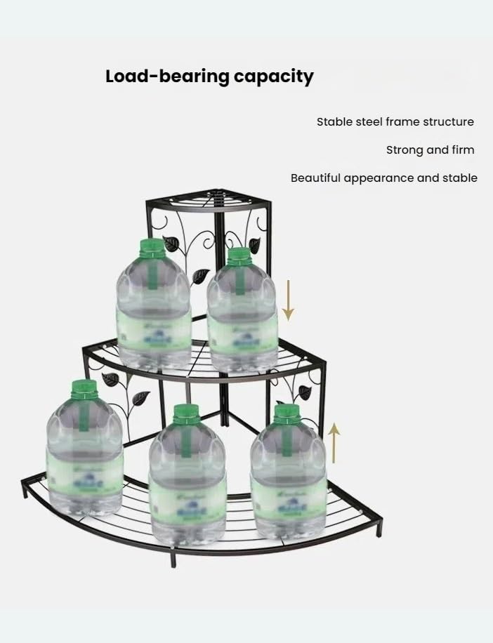 Étagère d'angle à 3 niveaux pour plantes support fleurs intérieur extérieur