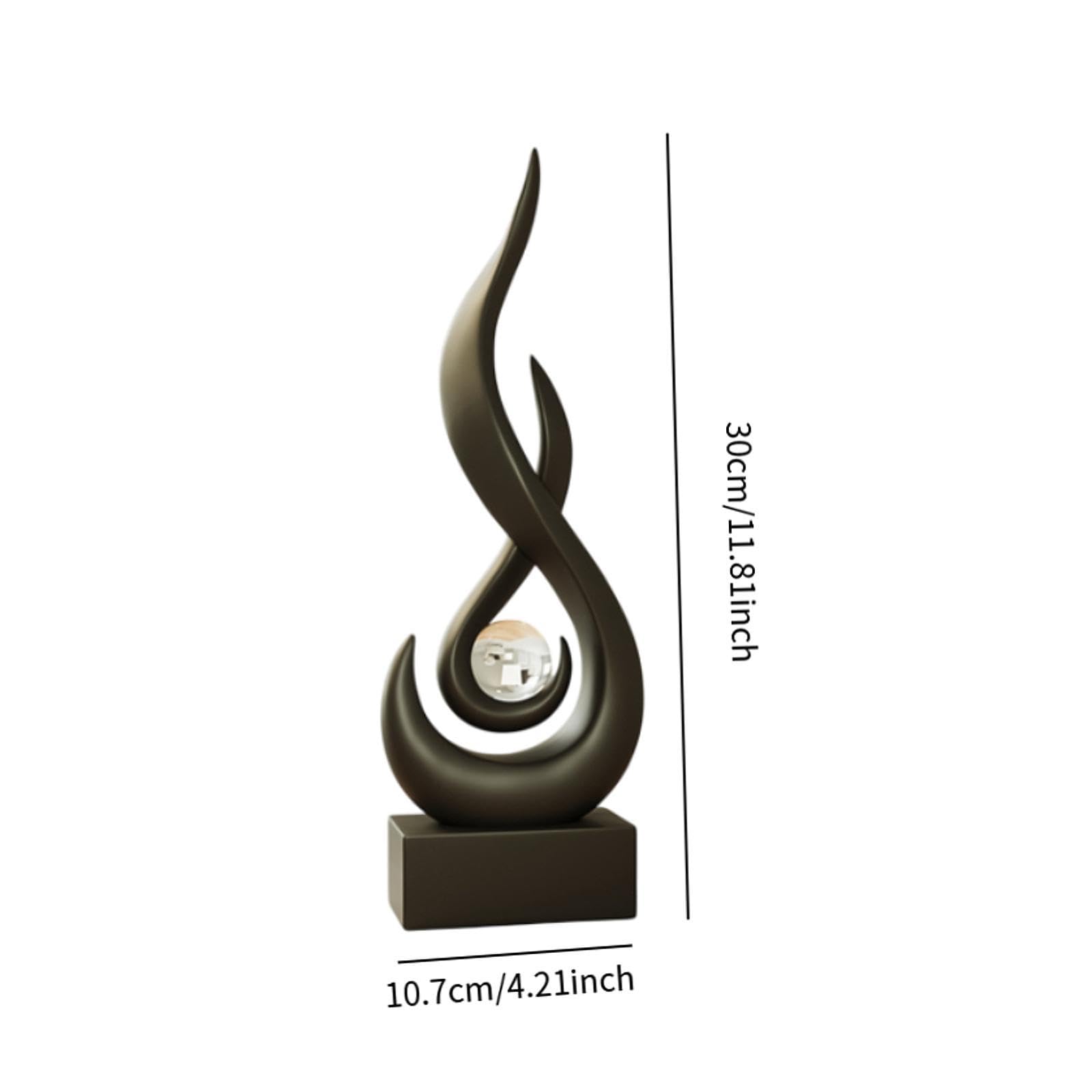 Escultura de Fuego, Estatua Moderna de Resina con Forma de Llama, Detalles Refinados Y Apariencia Artística, Ideal para Oficina, Sala de EST, Negro, Individual