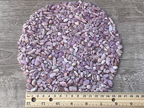 Image of GAF TREASURES 2 oz Lot Kunzite Natural Semi Tumbled Gemstone Chips, Crushed Mini Crystals, Undrilled Crystal Chips (Kunzite)