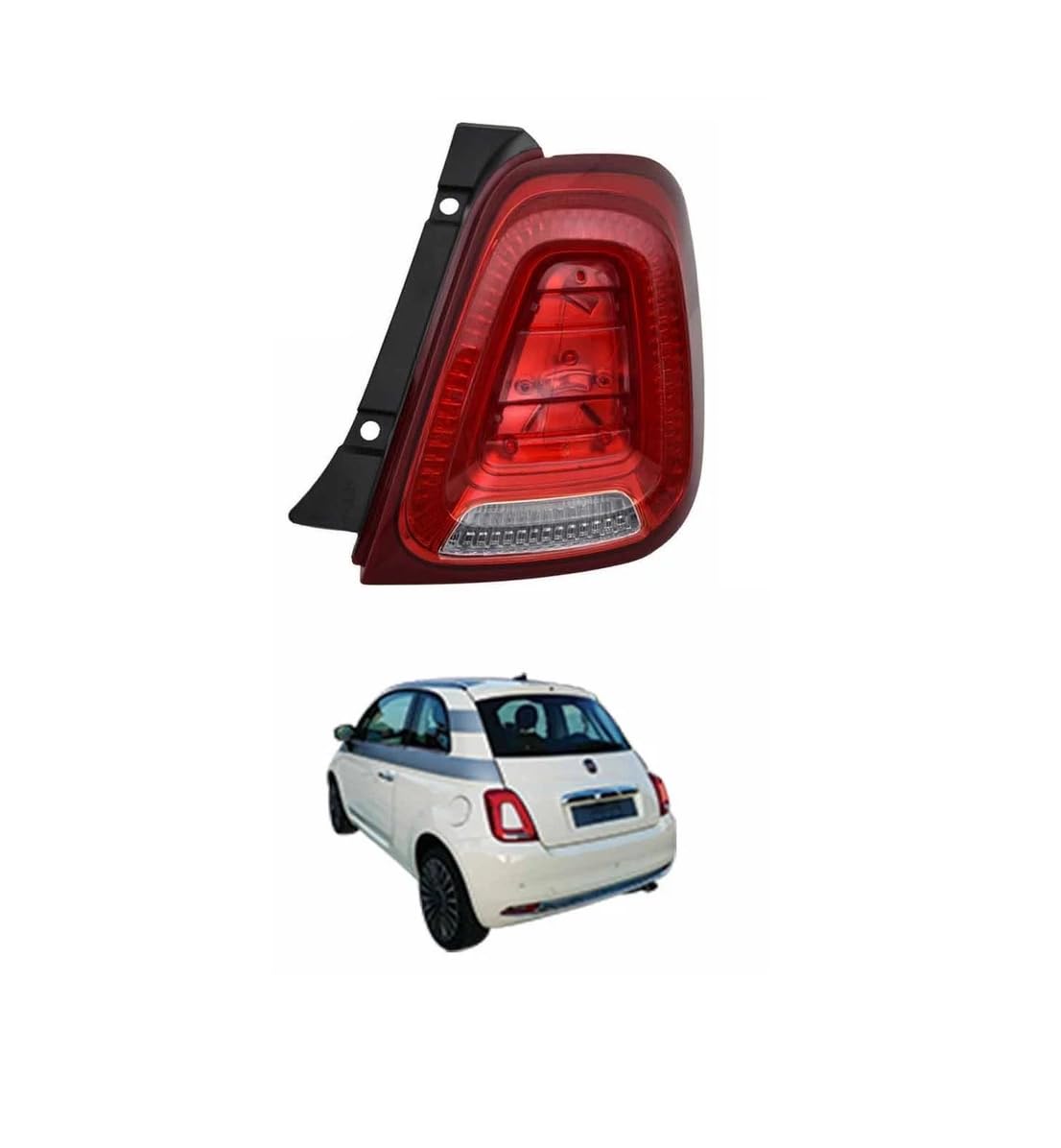 Fanale Faro Posteriore Fanalino Stop Sinistro Destrto o Coppia per 500 restyling dal 2015 al 2018 (Posteriore destro)