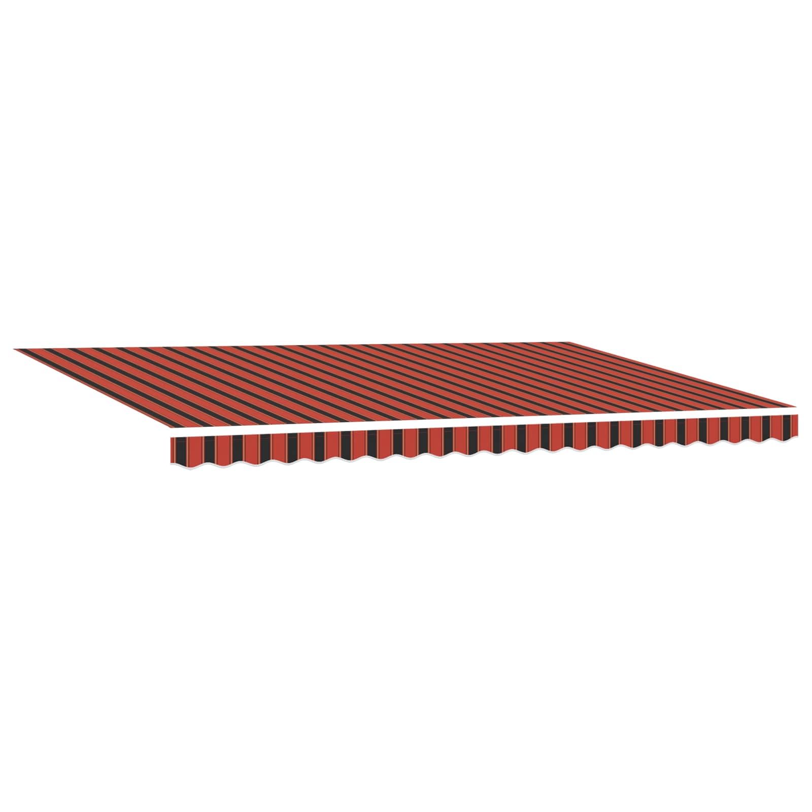 Toldo articulado de 500 x 350 cm con mando a distancia y sensor de viento, toldo retráctil de poliéster para terraza y jardín, protección solar, tela de toldo, color naranja y marrón