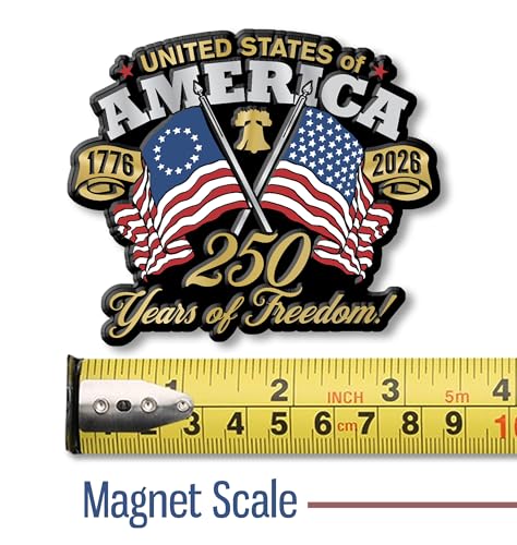 Imán USA Crossed Flags aniversario 250 Classic Magnets miniatura 2