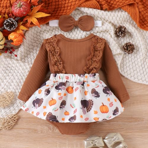 Baby Girl Clothes Fall Winter Outfit Plaid Romper Long Sleeve Dress Ruffles Bodysuit with Bow Headband2