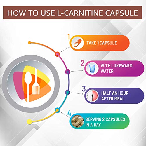 Image of Farmity L- Carnitine L- Tartrate 500mg Capsule- 60 Capsules Fat Burner Pre-Workout Muscle Recovery and Performance Enhancement Supplement Rich in Amino Acids