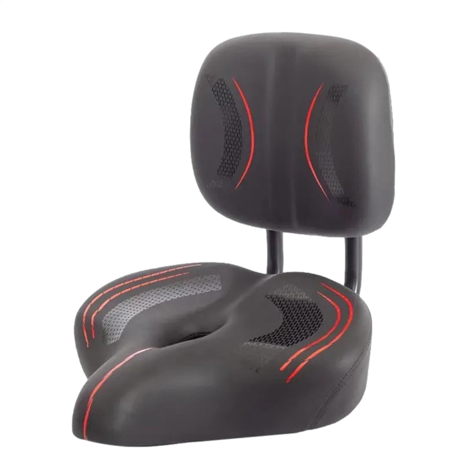 Siège Bikee à dossier - Siège Bikee large, siège Bikee confort | Siège de vélo avec selle de dossier souple, siège de tricycle à batterie électrique, coussin de siège large élargi pour support dorsal,