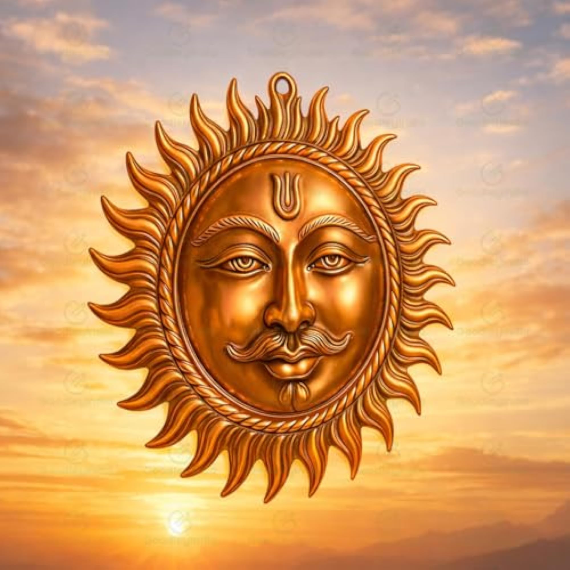 Copper Sun Face Wall Hanging for Positivity