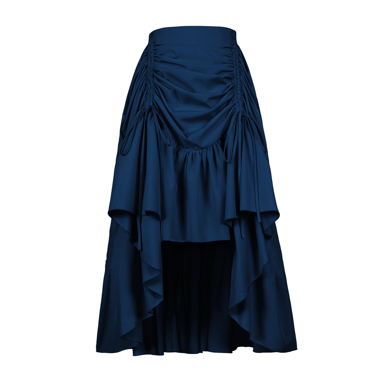 Qosivfey Women's Long Dress Gothic Steampunk Victorian Renaissance High Low Skirt