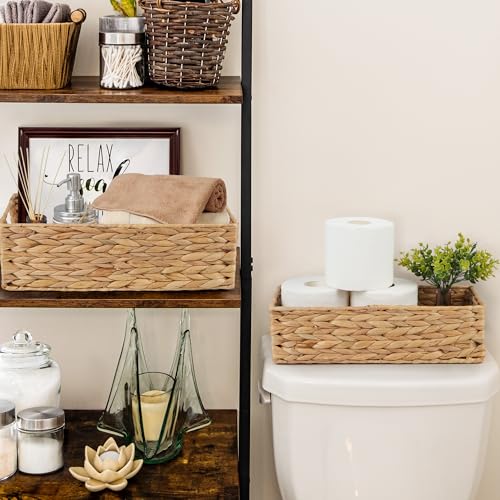 Panier de rangement en osier pour étagères (Lot de 2) 3 sections - 5