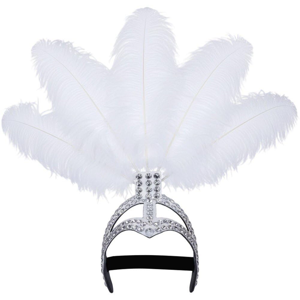 Diadema De Mujer Con Plumas Y Pedrería, Estilo Años 20, Ideal Para Eventos Especiales Bodas, Compromisos Y Noches De Fiesta.