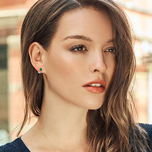 Gem Stone King 6MM Round Gemstone Birthstone Stud Earrings For Women | Pure PT900 Platinum 900 Six Prong | Platinum Earrings For Women Men3