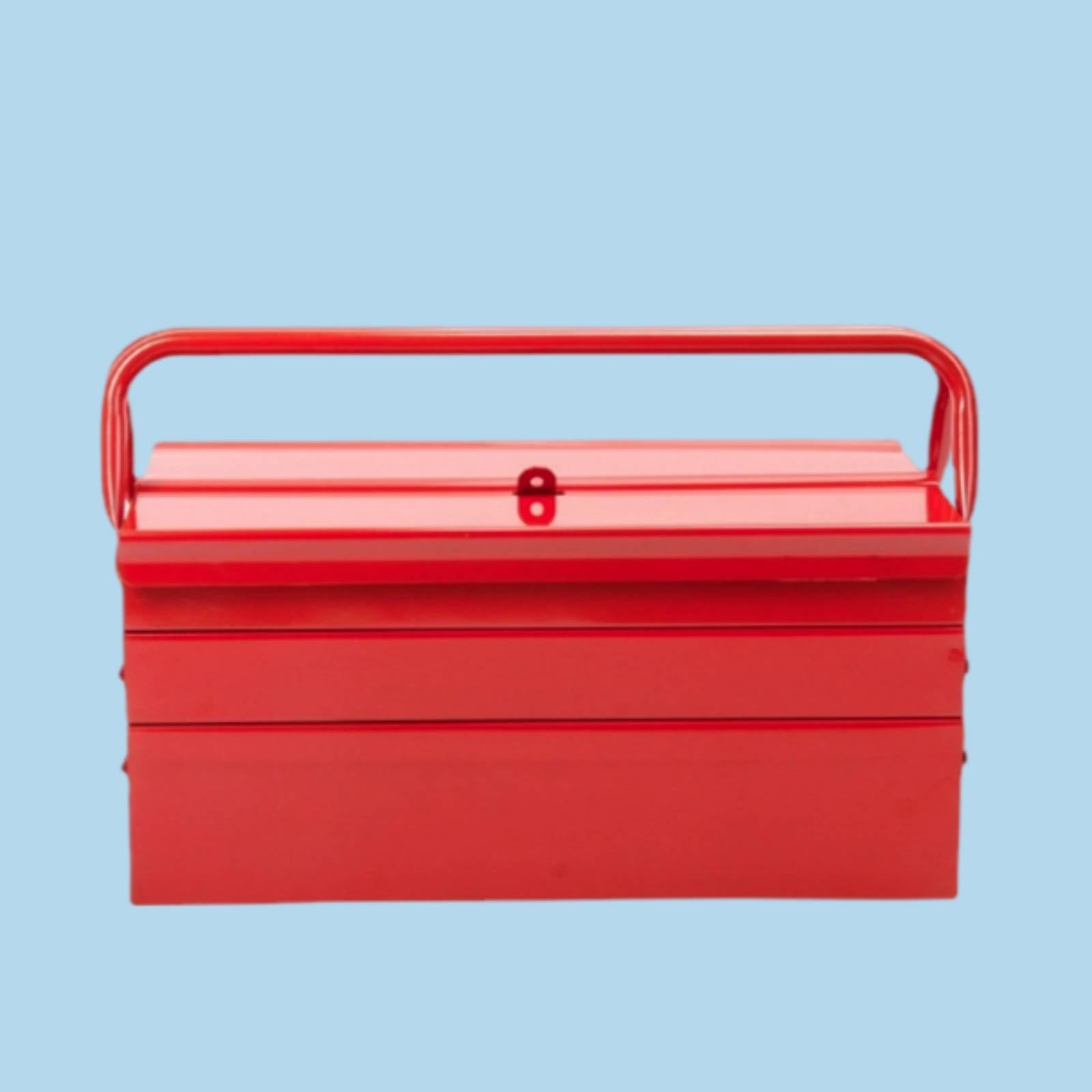 Caja Herramientas Metálica Portátil Caja Herramientas Plegable Resistente Al Óxido para Mecánicos, Electricistas, Taller, Garaje, Hogar