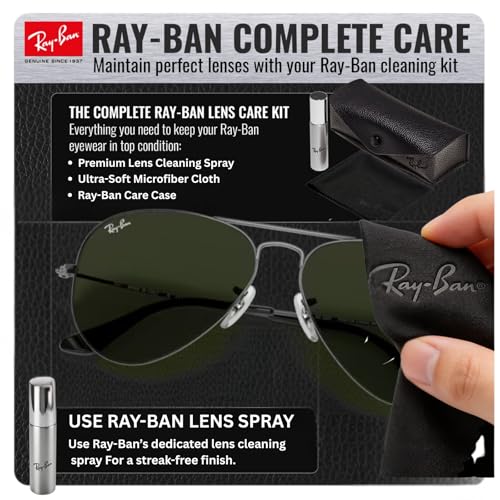 Image of Ray-Ban RB3025 AVIATOR CLASSIC Pilot Shaped Sunglasses for Men & Women with Official RAYBAN Eyewear Kit