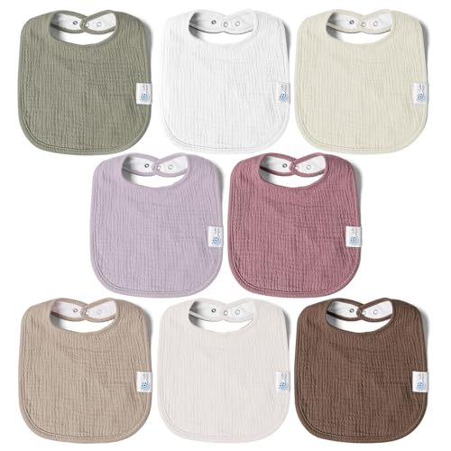 Image of lulumoon Muslin Baby Bibs 100% Cotton Baby Bandana Drool Bibs for Teething and Drooling