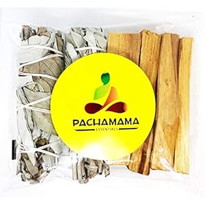Organic California White Sage (Salvia Apiana) & Palo Santo (Holly Wood) Smudge Bundle Kit (2 white sage bundles 4″-5″ & 4 Palo Santo Sticks 4″)