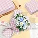 CaliLain 100 Sheets Gingham Tissue Paper; 14 x 20 Inch Pink and White Checkered Tissue Paper for Baby Shower, Wedding, Birthday, Valentines Gift Wrapping; DIY Art Crafts Gingham Wrapping Papers