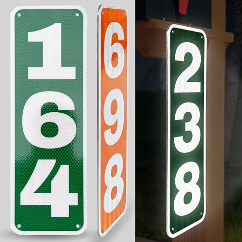 Image of Reflective House Numbers Address sign - Rustproof Metal Signs for Outside
