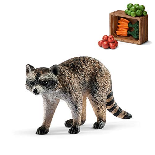 Preisvergleich Produktbild Wildlife Schleich 14828 Waschbär + 42115 Futterset