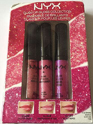 NYX Glam LIP Gloss Collection ~ Glitter Dreams, Underground Boogie & Velvet Rope