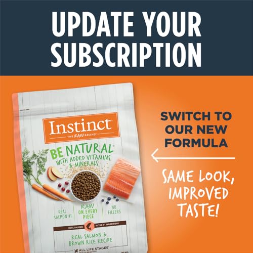 Instinct Be Natural, Natural Dry Dog Food, Raw Coated Kibble - Real Salmon & Brown Rice, 24 lb. Bag