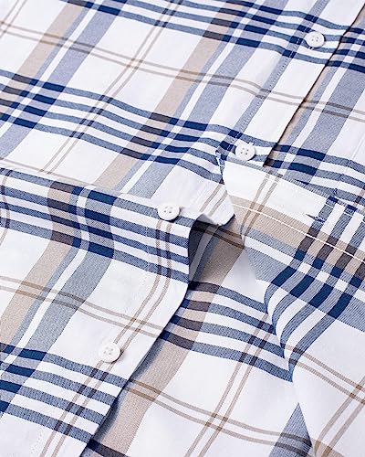 Image of Alimens & Gentle Mens Solid Oxford Shirt Long Sleeve Dress Shirt Work Casual Button Down Shirts with Pocket