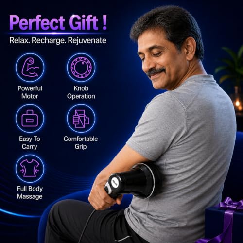 Image of MildCares RX Pro Massage Machine Full Body | Electric Body Massager for Pain Relief | Deep Tissue Physiotherapy Handheld Massager for Back, Neck, Shoulder & Legs | Powerful Motor, 3 Attachments, 1-Year Warranty