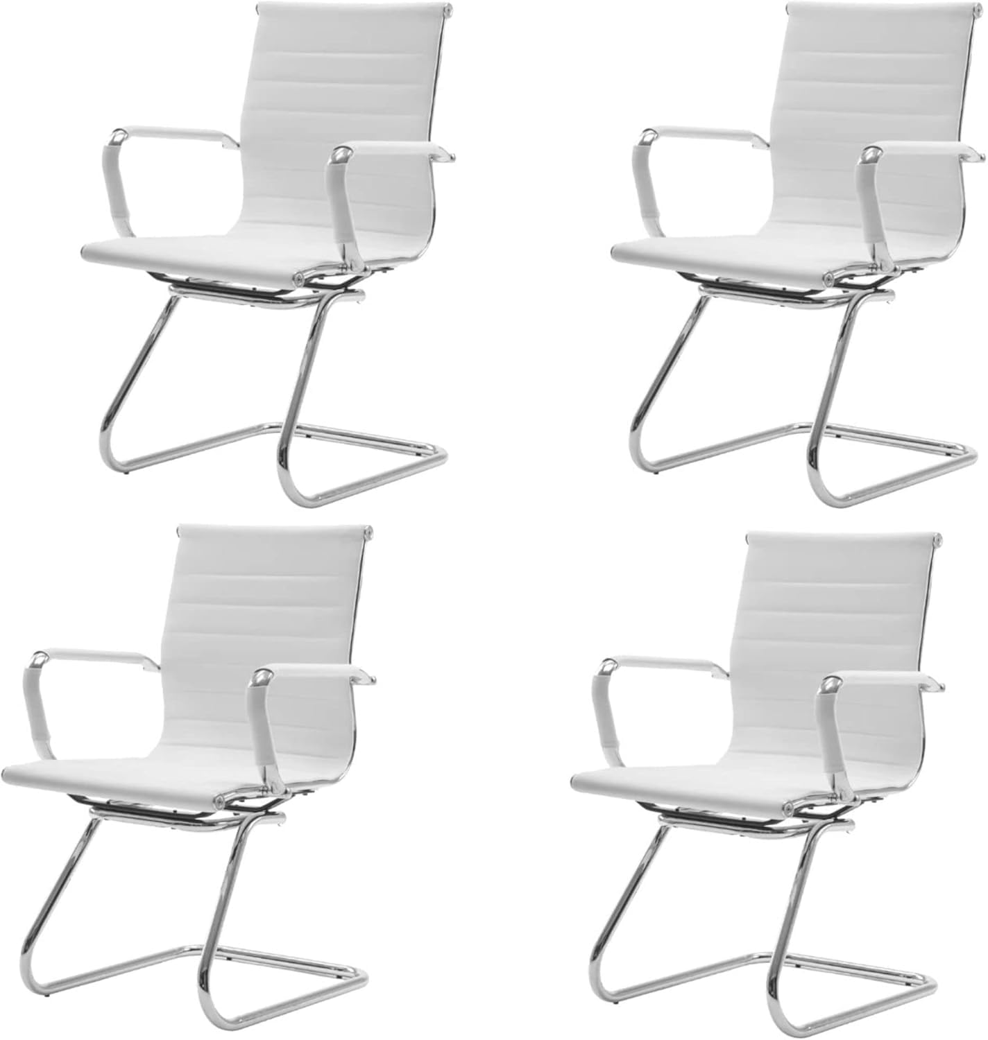 HNY 4-Pack PU Leather Office Guest Chairs