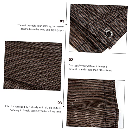 Malla de PE color café HEMOTON para sombra y protección solar exterior en balcón y patio 7
