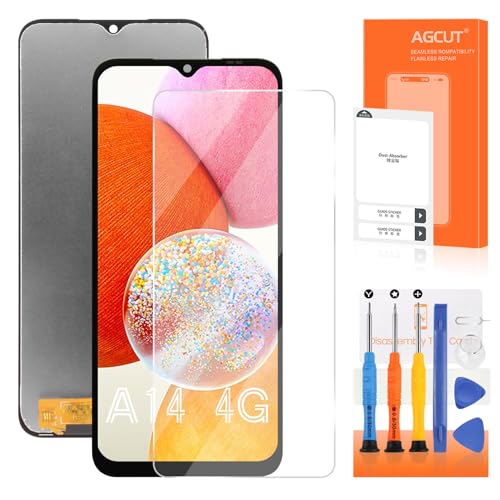 Pantalla LCD TFT para Samsung Galaxy A14 4G A145P A145R Reemplazo de la pantalla para Galaxy A14 pantalla de cristal Touch Screen Digitalizer Assembly con herramientas (6,6 pulgadas, negro)