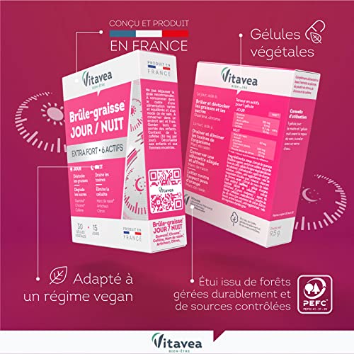 Vitavea - Complément alimentaire Minceur Brûle-graisse EXTRA FORT - Brule graisse : Guarana Chrome - Detox Draineur : Marc de raisin / Artichaut Citron - 30 gélules végétales - Fabriqué en France – Image 4