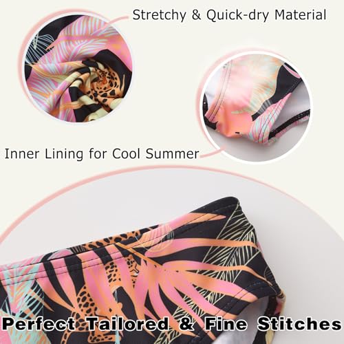 Image of Girls Two Piece Tankini Swimsuits Hawaiian Ruffle Bathing Suit Summer Beach Swimwear Set