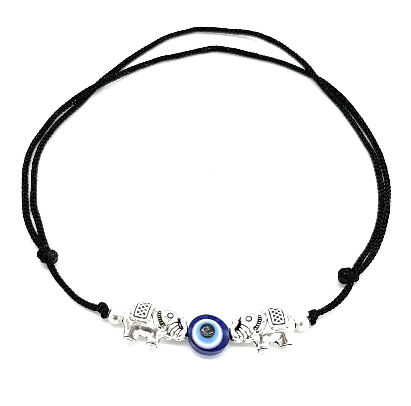 Jyokrish Handmade Adjustable Black Silk Thread twisted Elephant with evil eye anklet For Women | girls | Nazariya |Payal | Nazar Battu |Free Size |Single Leg (B0CCLMKY25) Amazon Price History, Amazon Price Tracker