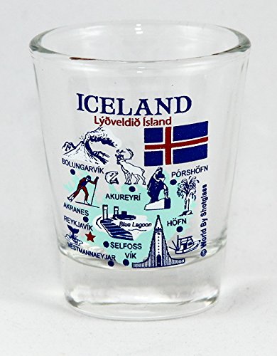 Iceland Landmarks and Icons Collage Shot Glass