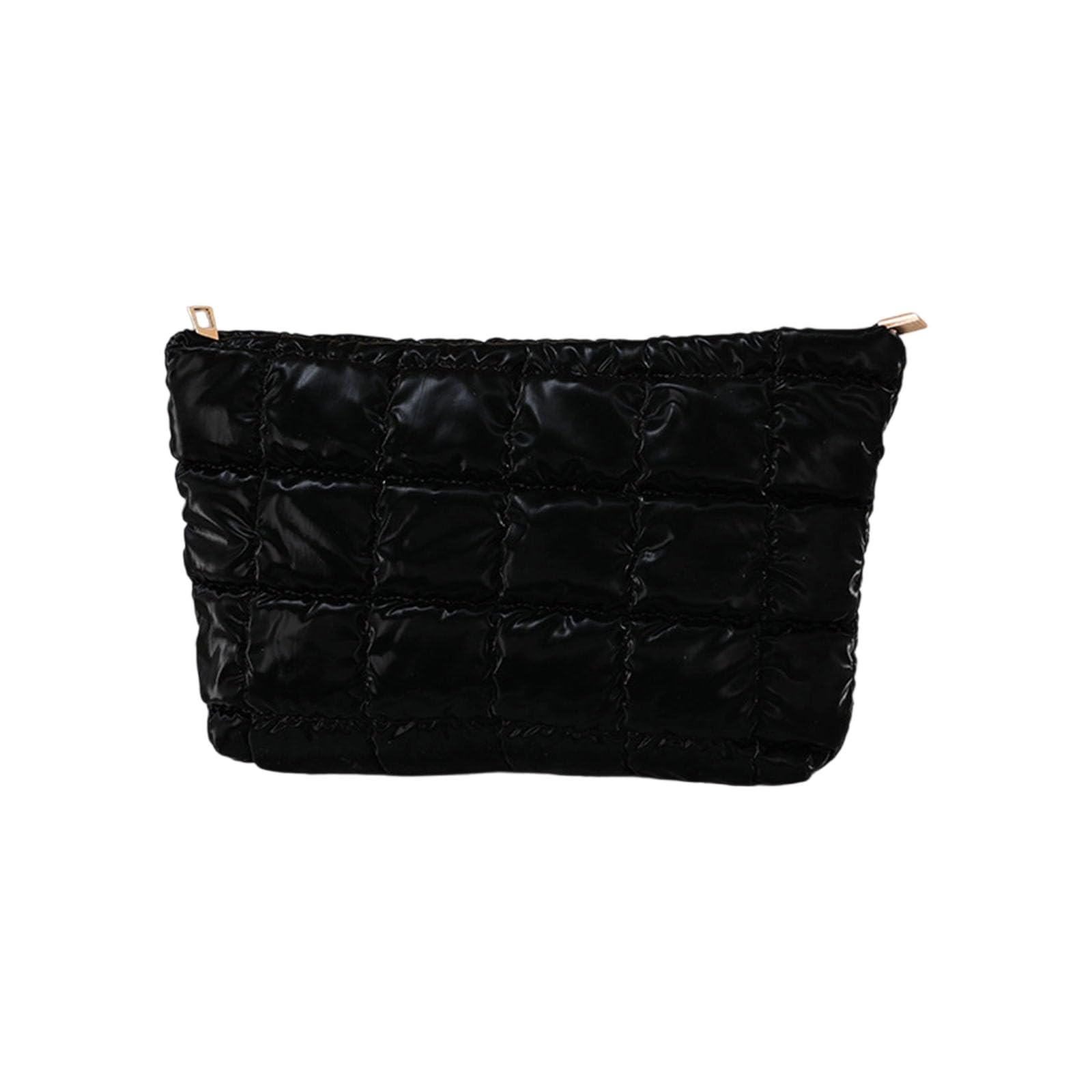Tsophreniq Diamonds Embossing Makeup Pouches Portable Cosmetic Organizers with Spacious Compartment Unique Accessory Quilted Makeup Bag