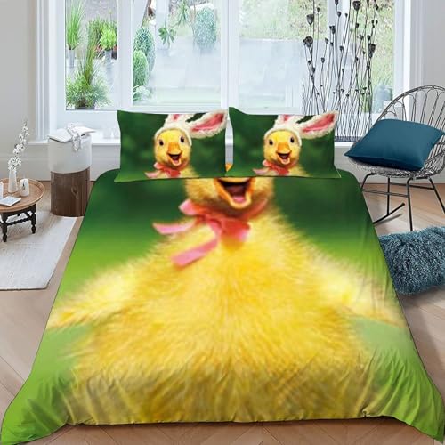 Housse de couette King animaux en microfibre douce à motif imprimé 3D