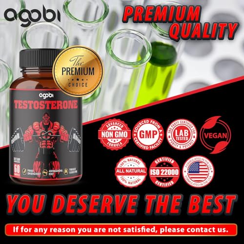 Agobi Testosterone Supplement For Men - 11 Potent Herbs - Ashwagandha, Tribulus, Ginseng & More - 60 Capsules thumb #6