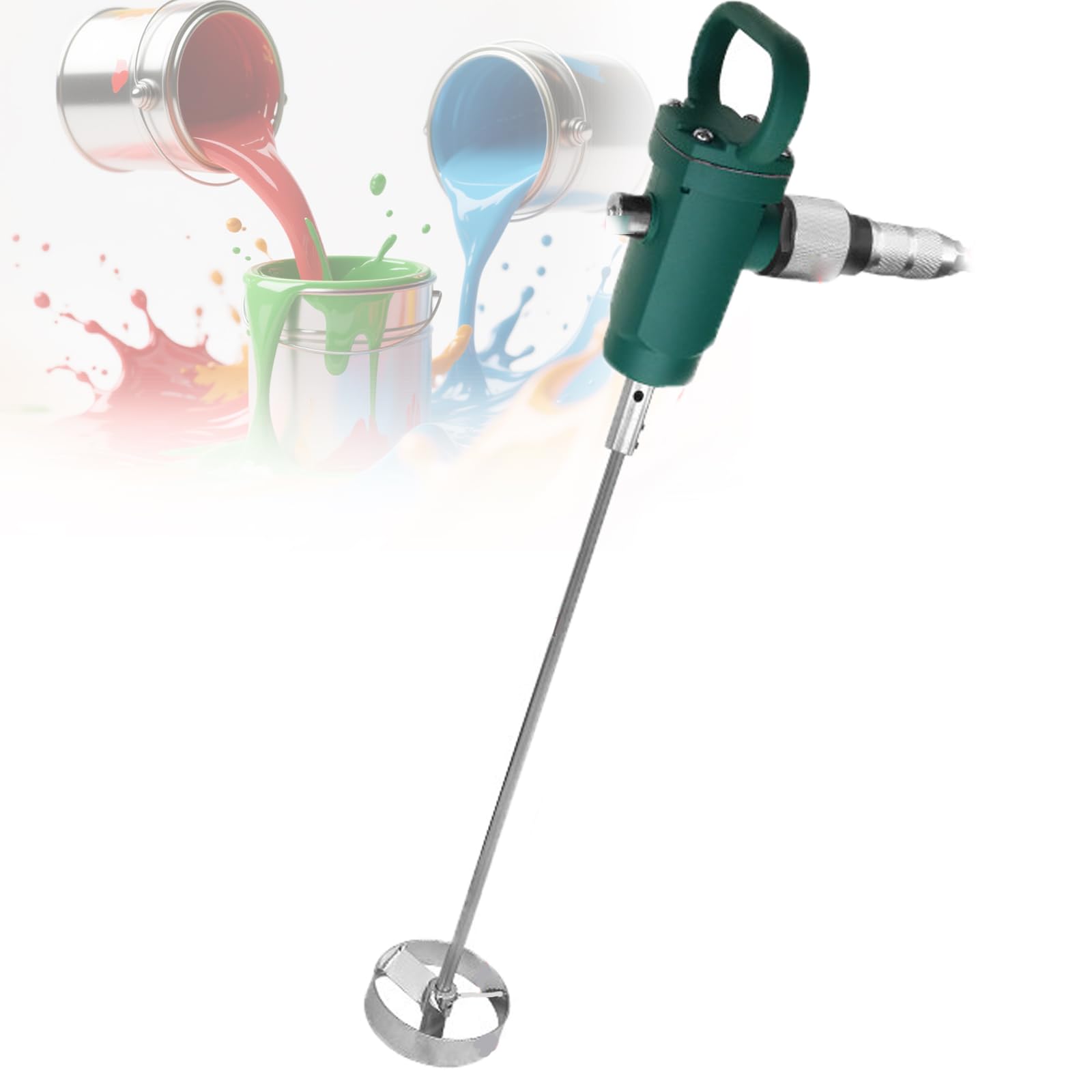 Mélangeur pneumatique portable, agitateur d'air de peinture, tige en acier inoxydable de 60 cm, vitesse à vide de 1800 tr/min, turbine multiple, pour aliments, revêtements, produits chimiques