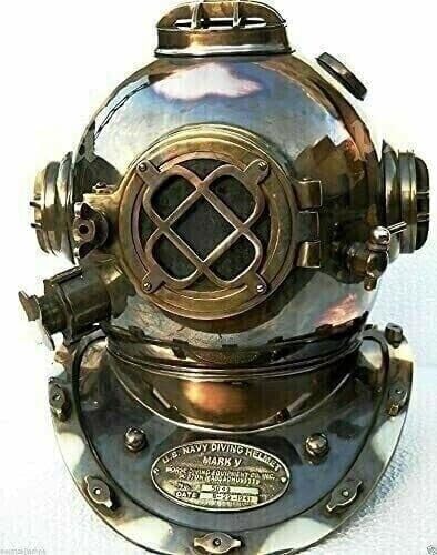 U.S Navy Copper Brass Diving Divers Helmet Solid Heavy Model Mark V 18"