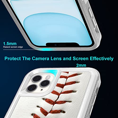 Candykisscase for iPhone 11 Pro Max, Baseball Sport White Pattern Shock-Absorption Hard PC and Inner Silicone Hybrid Dual Layer Armor Defender Case for Apple iPhone 11 Pro Max - image 4