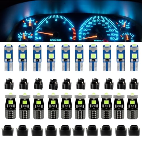 Kit 40 Lámparas LED T5 y T10 Luz Interior Azul Hielo
