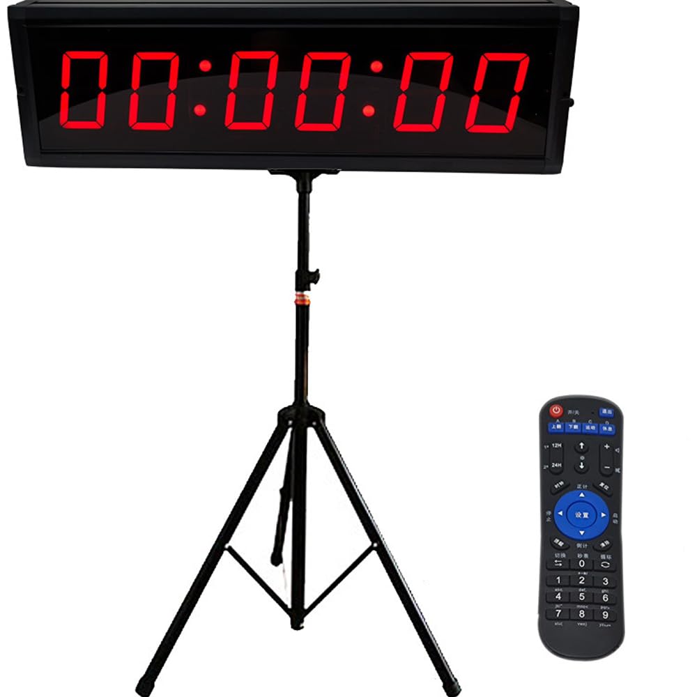 6-Digit Oversize Interval Timer, 1.8Inch LED Digital Wall Clock, 12-Meter Visual Distance, Supports Connection Within 10 Meters, Fitness Timer, for Gym, Speed Races