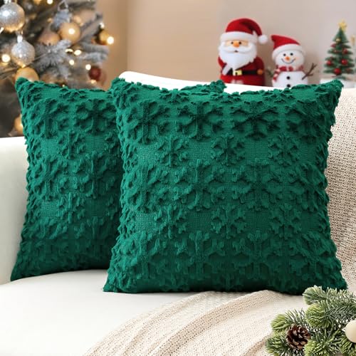 JOTOM 2er Set Weihnachten Kissenbezüge, Plüsch Kurze Wolle Dekorativ...