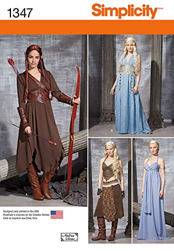 Simplicity Creative Patterns Misses' Fantasy Costumes Sewing Patterns, Size H5 (6-8-10-12-14)