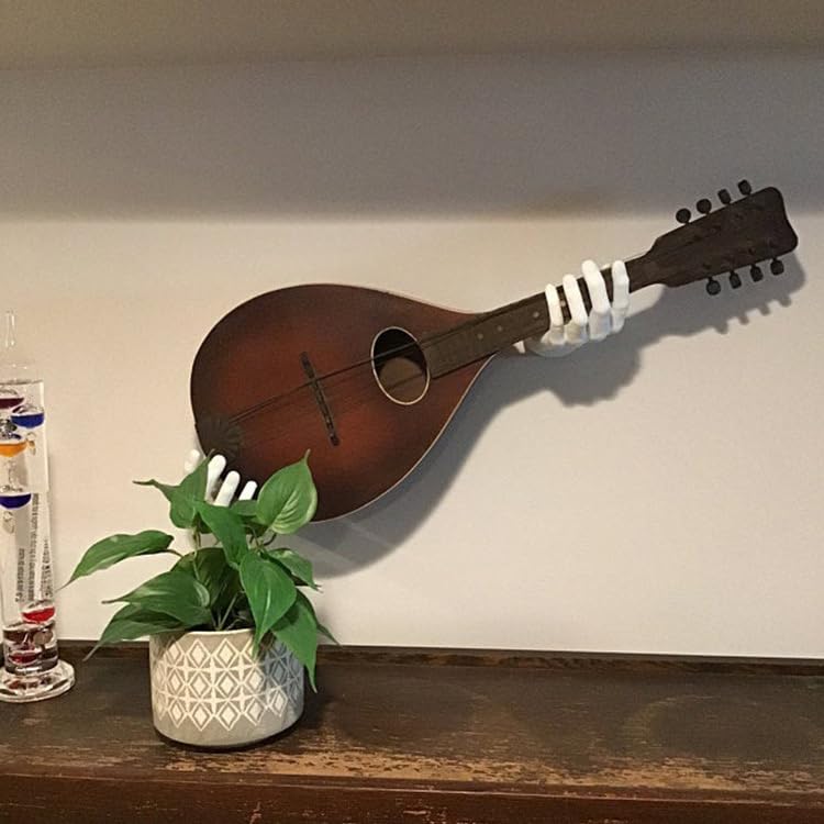 Uchwyt ścienny do gitary ręcznej, 2-pak, uniwersalny uniwersalny stojak na gitarę, wieszak na hak, uchwyt (biały)
