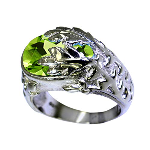 Péridot vert naturel ovale, la bague en argent pour votre quotidien