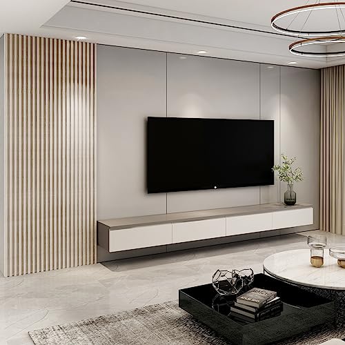 Image of Art3d 96 inch x 6 inch WPC Slat Wall Paneling for Interior Decor, 8-Pack, White Ash