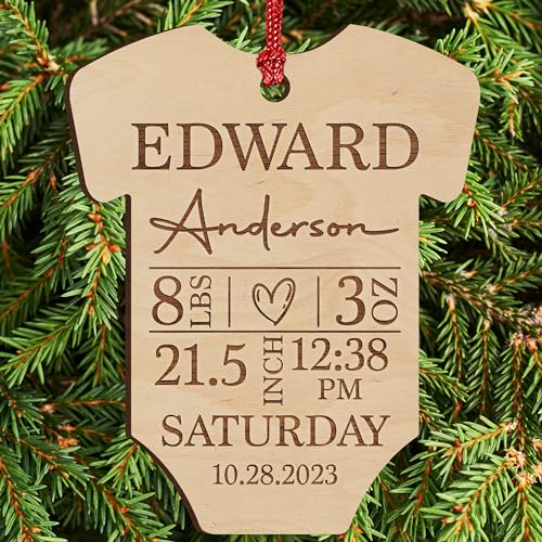 Personalized Baby's First Christmas Ornament - Custom Engraved Keepsake For Newborns